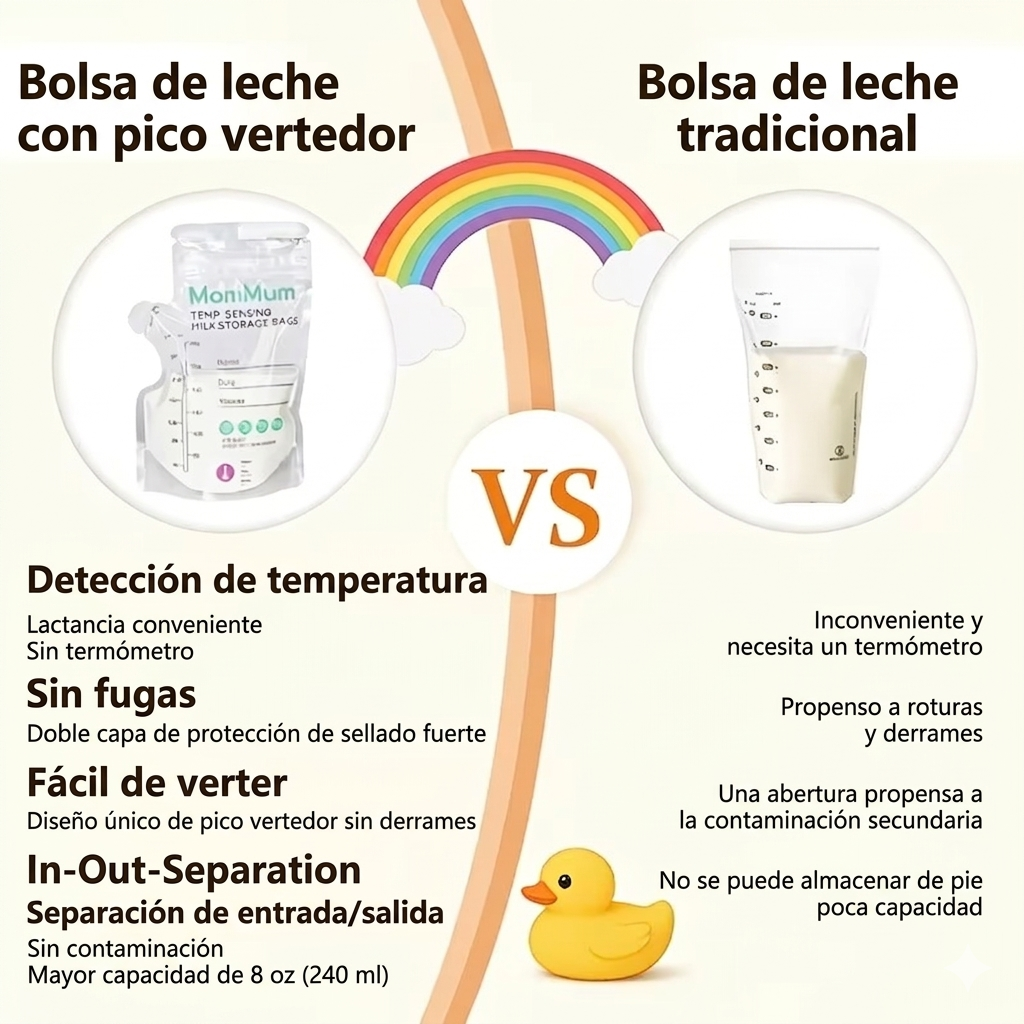 Bolsas de Almacenamiento de Leche Materna Con Sensor de Temperatura (120pcs)