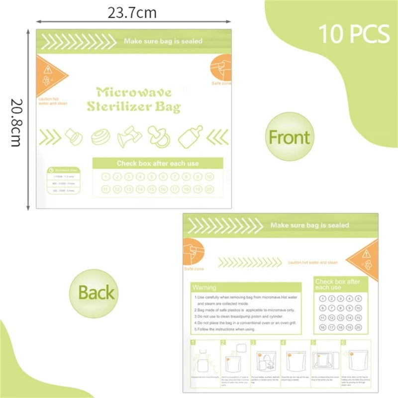 Bolsas Esterilizadoras Reutilizables para Microondas – Pack x 10