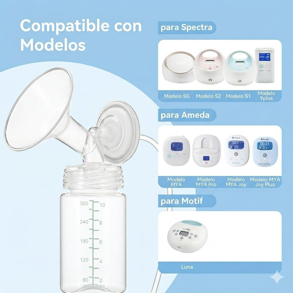 Set de 2 frascos para leche materna 300 ml