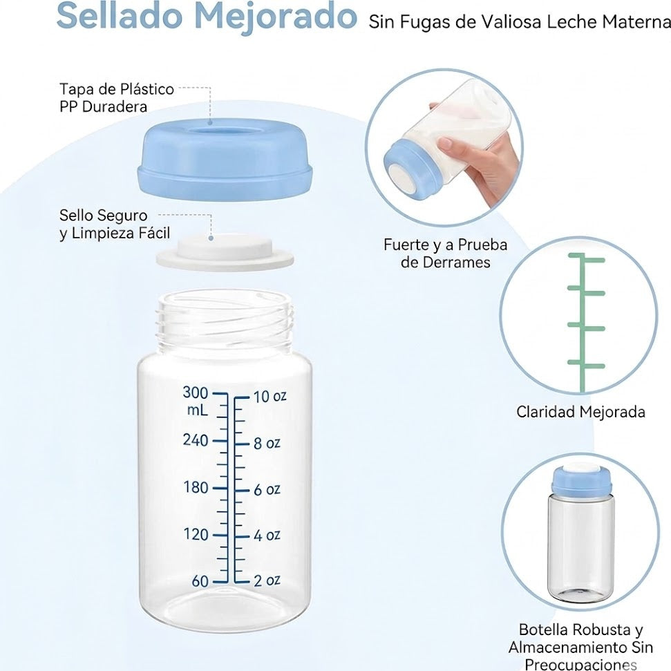 Set de 2 frascos para leche materna 300 ml