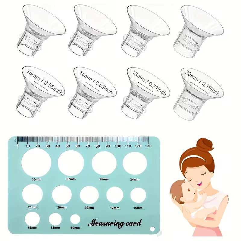 Set Completo de Adaptadores de Pezón para Extractor de Leche (8 Piezas)