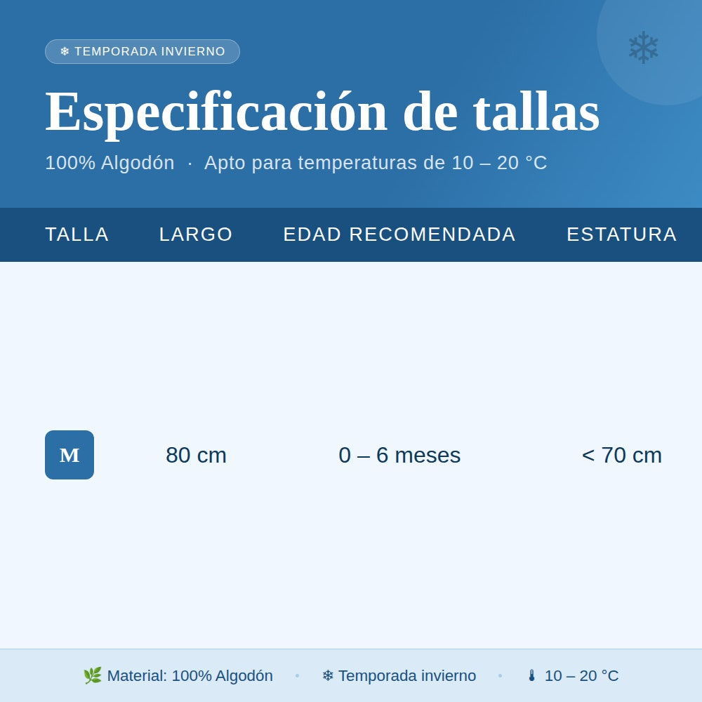 Saco de Dormir Bebé TOG 2.5 ( 0-6 meses)